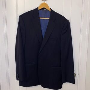 Men's Navy Single-Breasted Suit Jacket & Pants - Classic Tailored Blazer